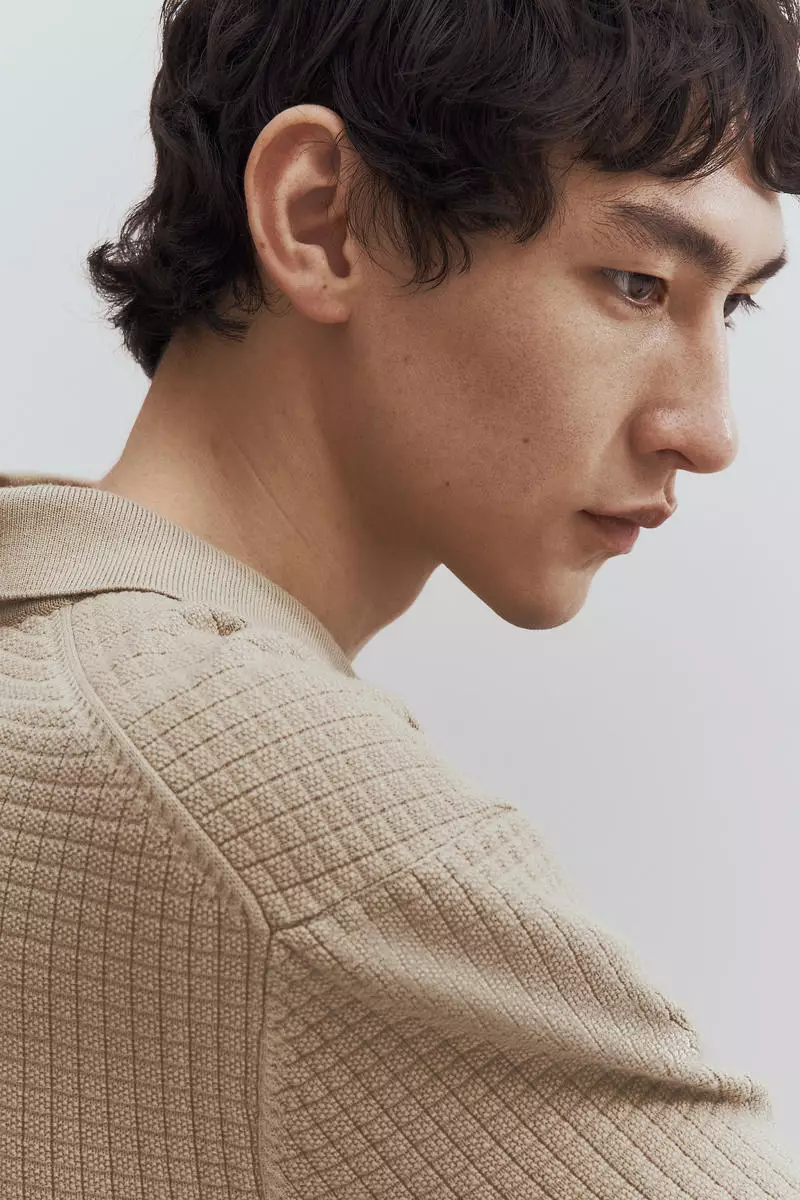 Regular Fit Textured-knit polo shirt