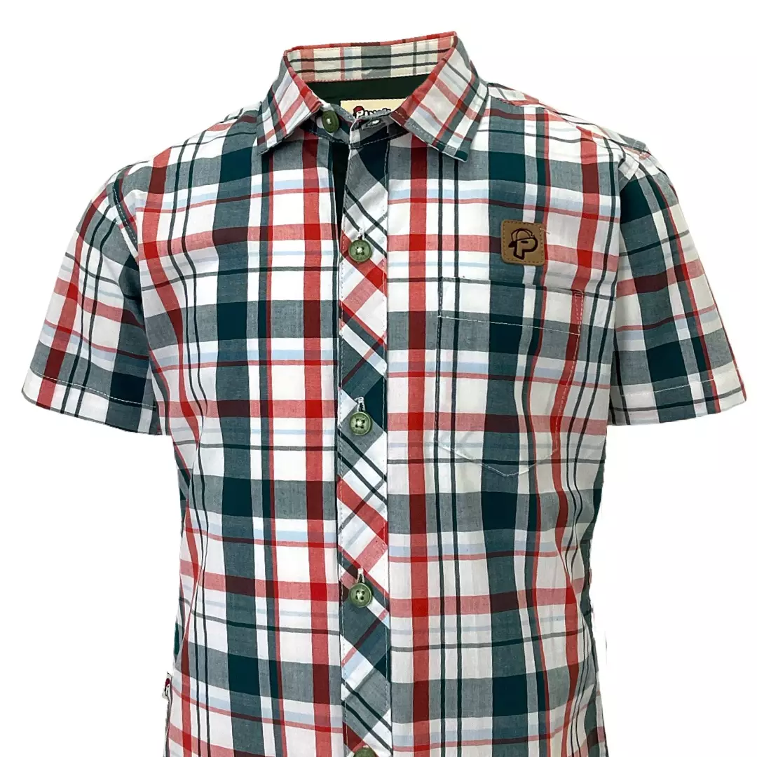 Pingu Kemeja Anak Laki Laki Kotak-Kotak Pendek Hijau 92200232