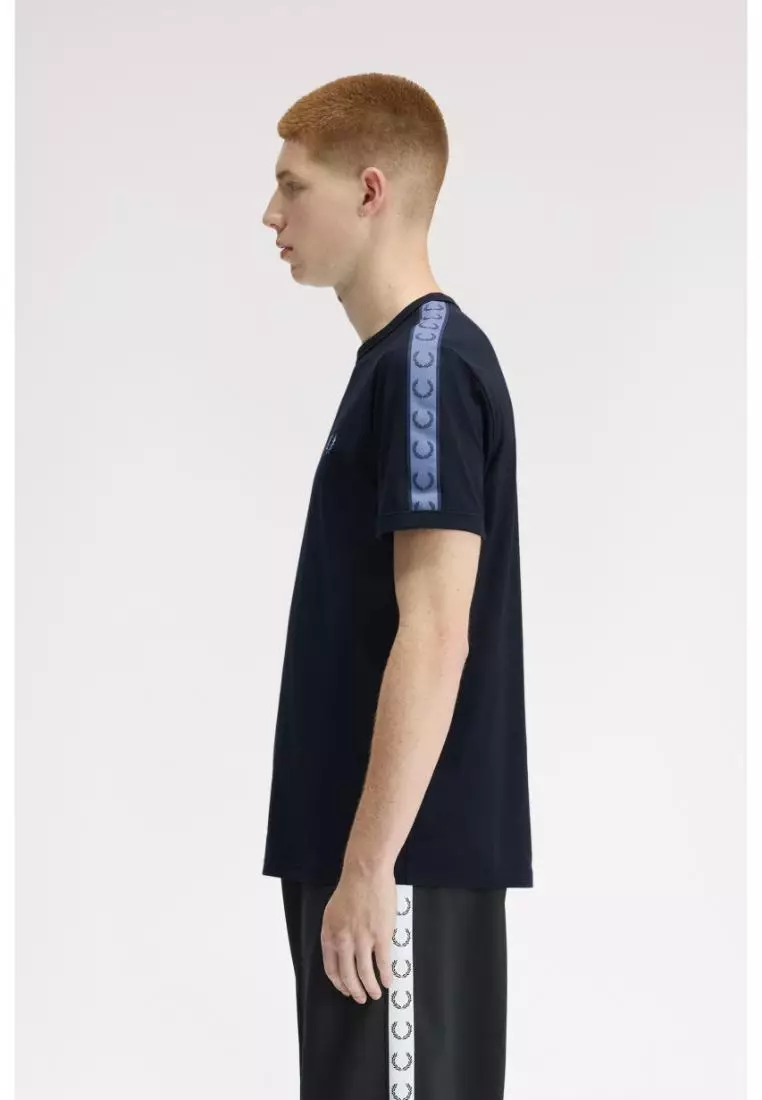 Fred Perry M4613 Contrast Tape Ringer T-Shirt (Navy / Ace Blue)