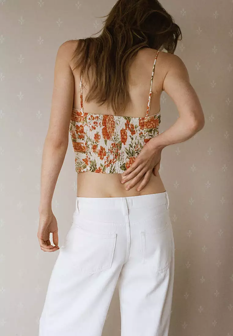 Draped Floral Top