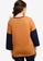 Lubna brown and navy Color Block T-Shirt With Embroidery A2057AA25DE7B3GS_1