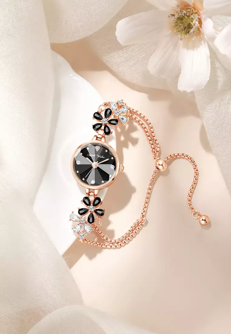 Jam Tangan Wanita Original Anti Air Korea Fashion Tali Gelang Jam Tangan Cewek Kuarsa black
