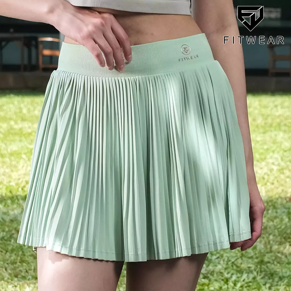 Fitwear Rok + Inner Padel Wanita Olahraga PRISCILLIA NARROW PLEATS - PALE GREEN