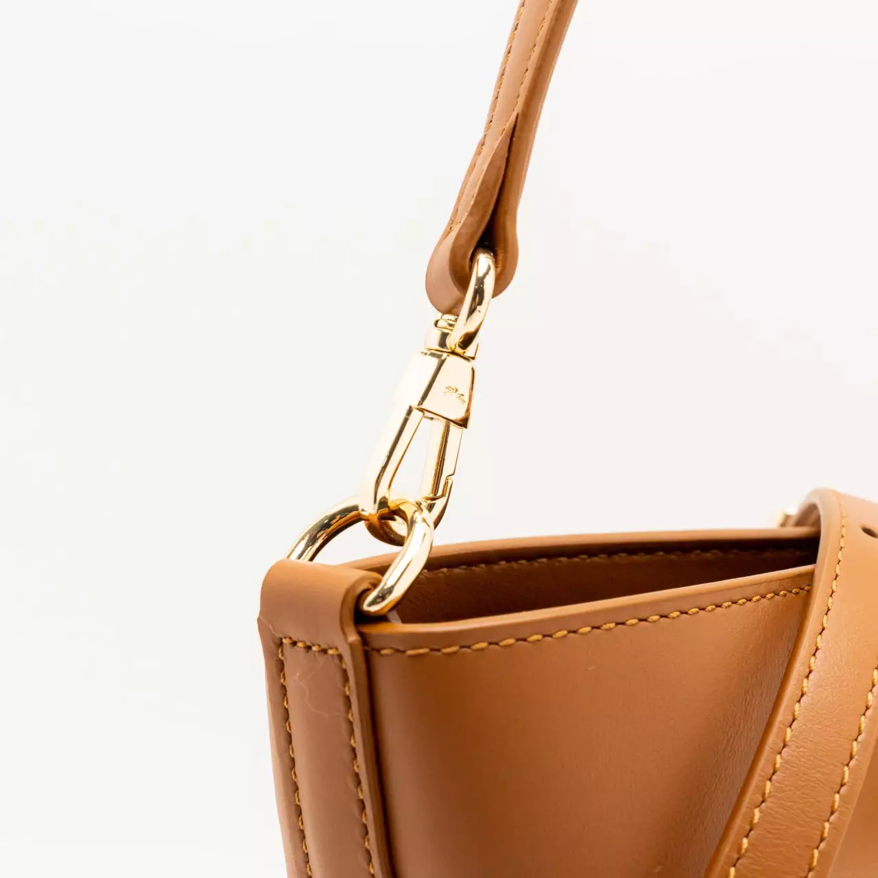 Le Roseau Xtra Small No Snap Button Bucket Bag Cashew