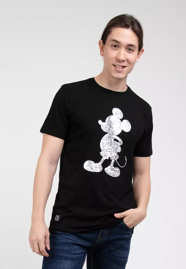 Forest x Disney 100 Year of Wonder Mickey Round Neck Tee Men Family Tee | FW20061-01Black
