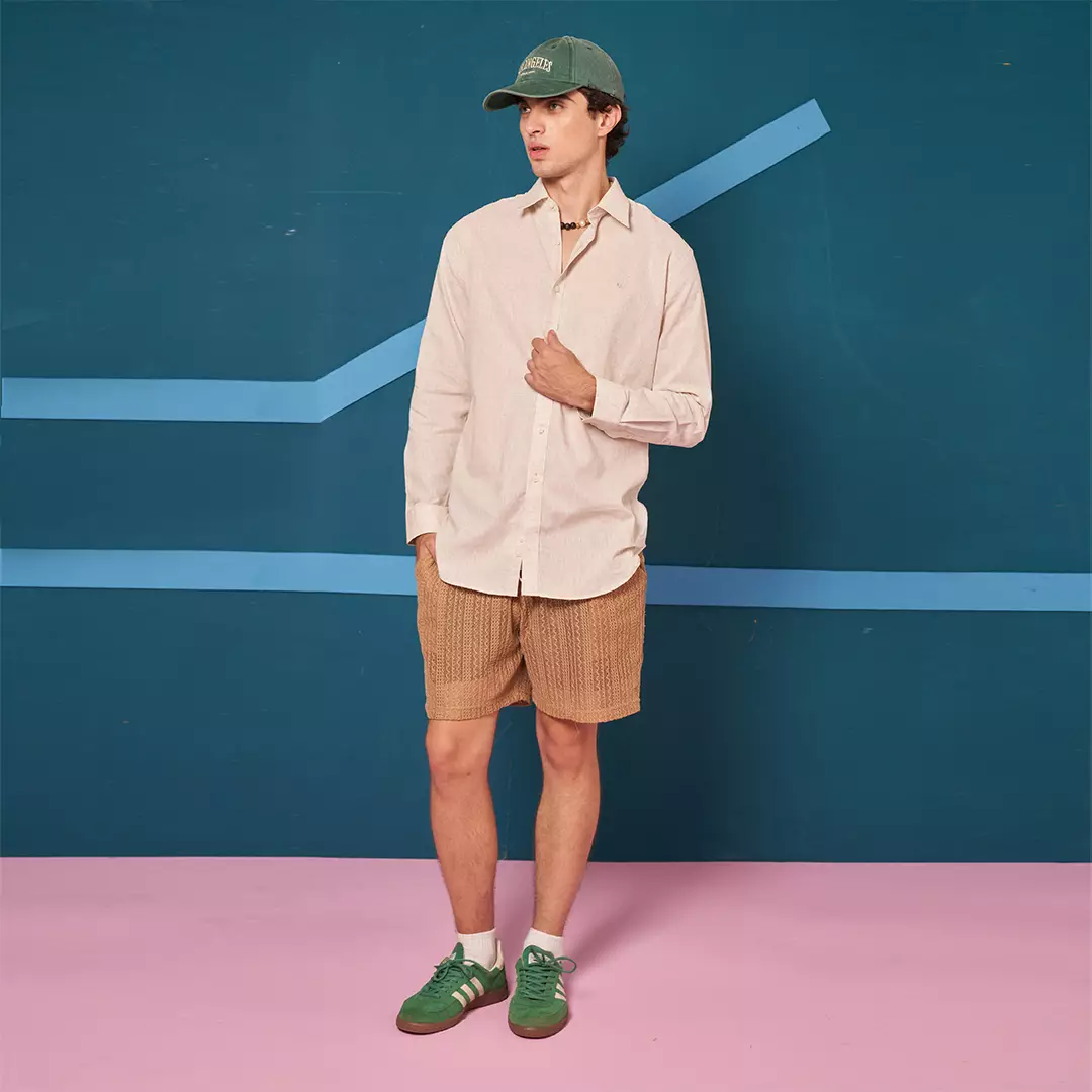 Ethan White - Casual Meccape Linen Slim Fit