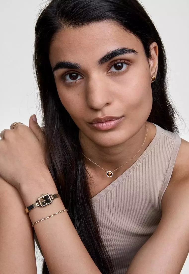 Classic Tennis Bracelet Honey Combo Gold - Unisex Bracelet for women and men stainless steel Bracelet DW Official Authentic Original gelang tangan perempuan lelaki DW