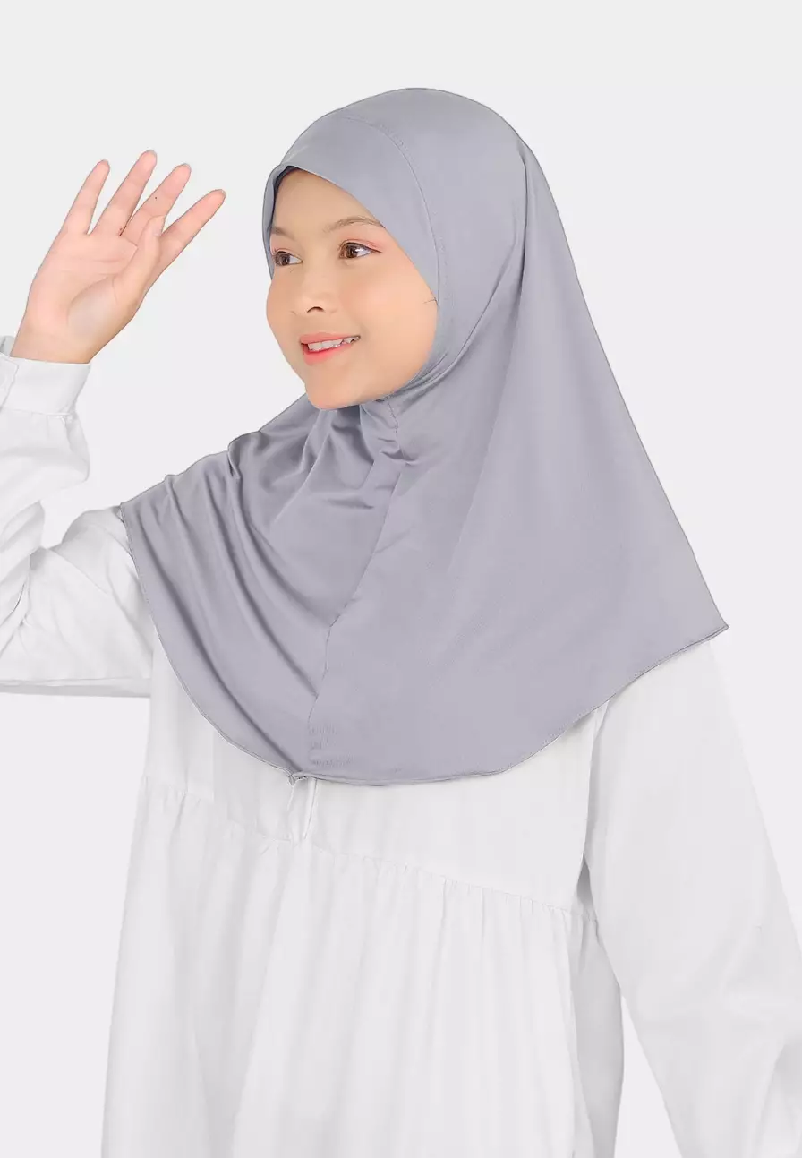 Cotton Bee - Atiyah Bergo Anak | Hijab Instan Anak - Purple Heater - L
