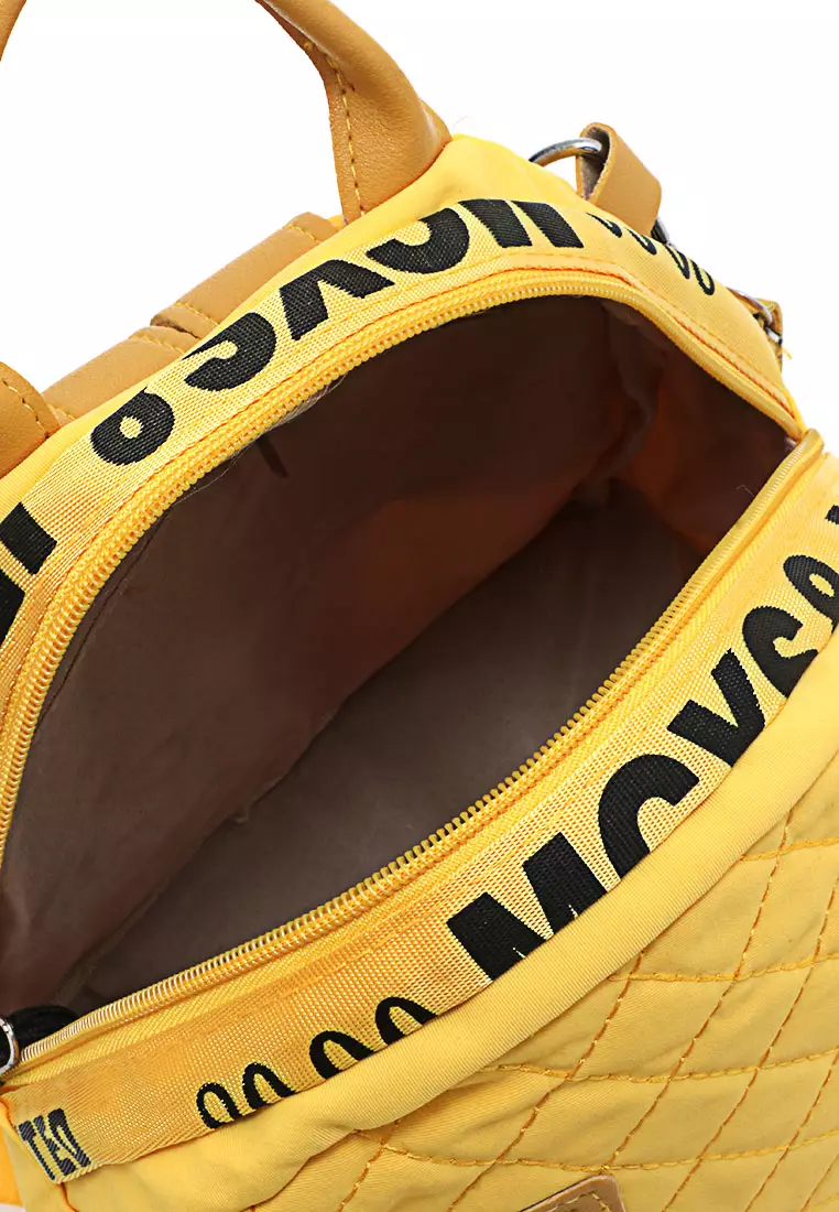 Cellyn Tas Ransel Mini Wanita Strap Desain Font Material Leather ORIGINAL - Yellow