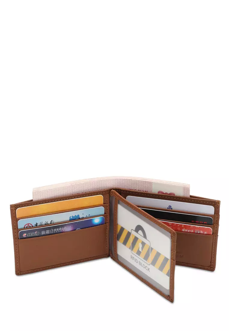 Men's Genuine Leather RFID Blocking Bi Fold Wallet