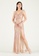 BEBEBEIGE gold BebeBeige V-Neckline Sequins Maxi Gown Long Dinner Dress F3703AAB8C3BBEGS_2