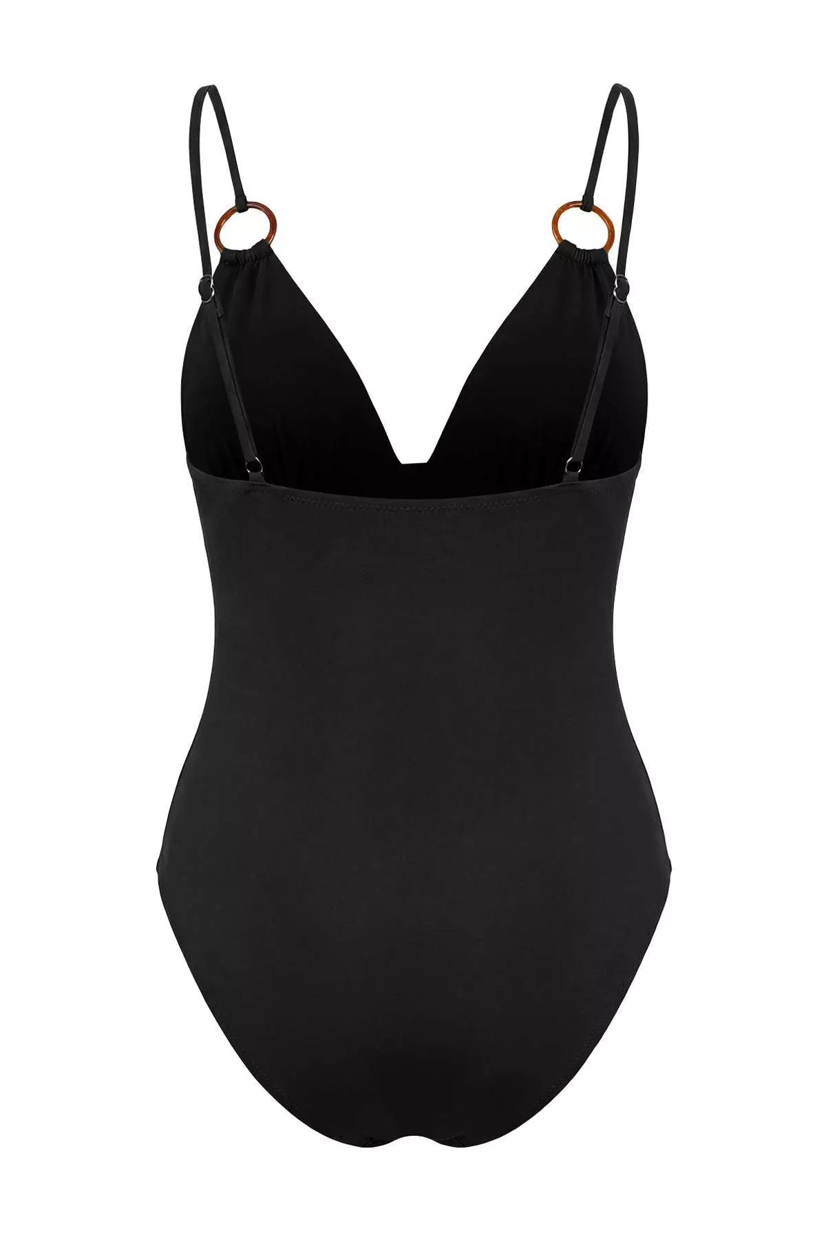 Black Accessory V-Neck Covered Regular Swimsuit Tbess26Ma13