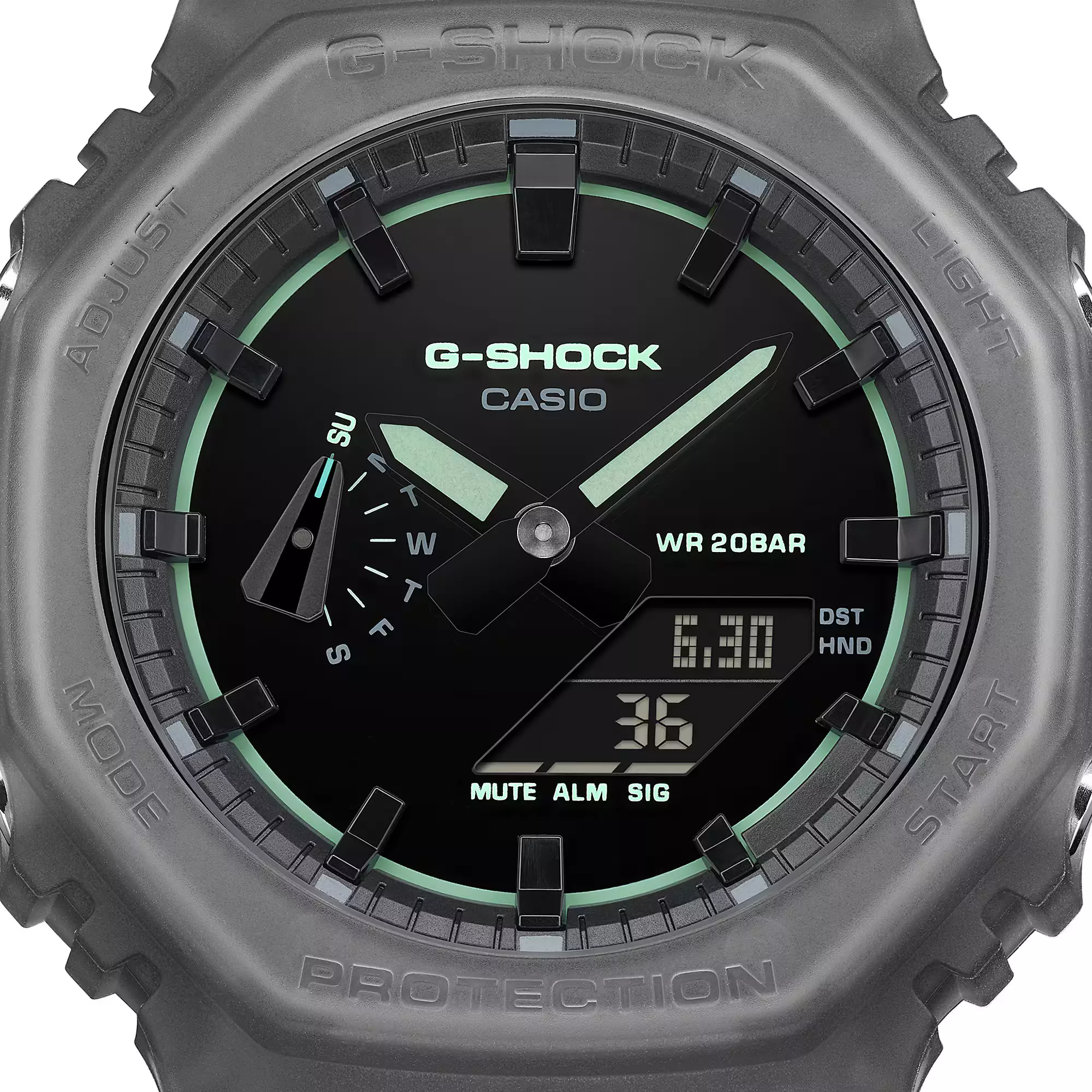 Casio G-Shock - Jam Tangan Analog Digital Pria - Black Dial - Grey Resin Case & Band - GA-2100K-1A