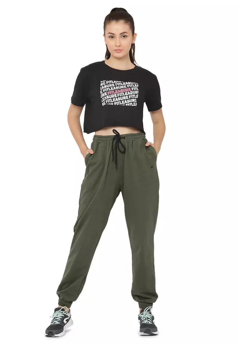 Pelatihan Wanita  Hitam Crop Top