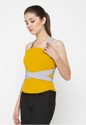 Evelyn Mustard Cross Straps Camisole