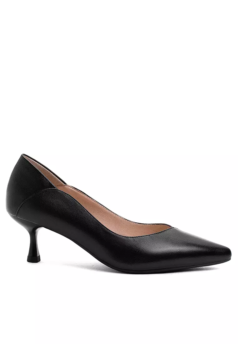 Discount on Twenty Eight Shoes  shoes - SKU: 5cm Grain Leather Uniform Spool Heel Aa5394