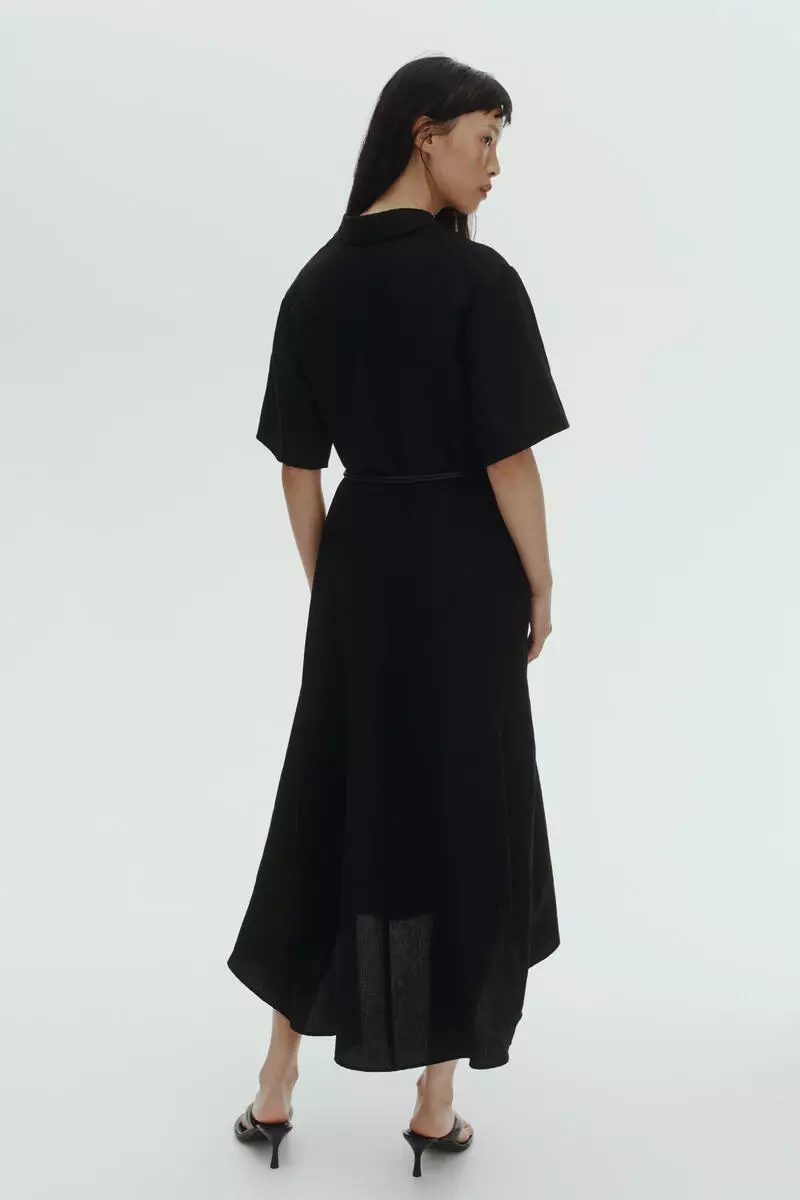 Tie-belt shirt dress