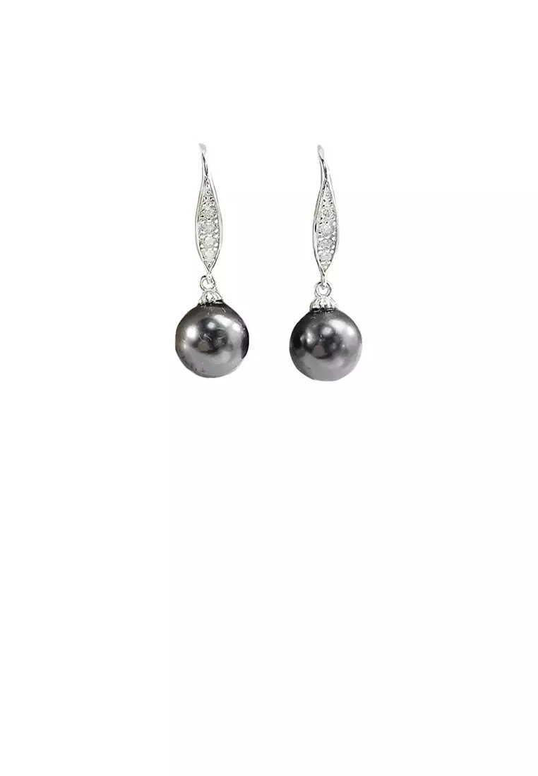 Freshwater black hot sale pearl earrings