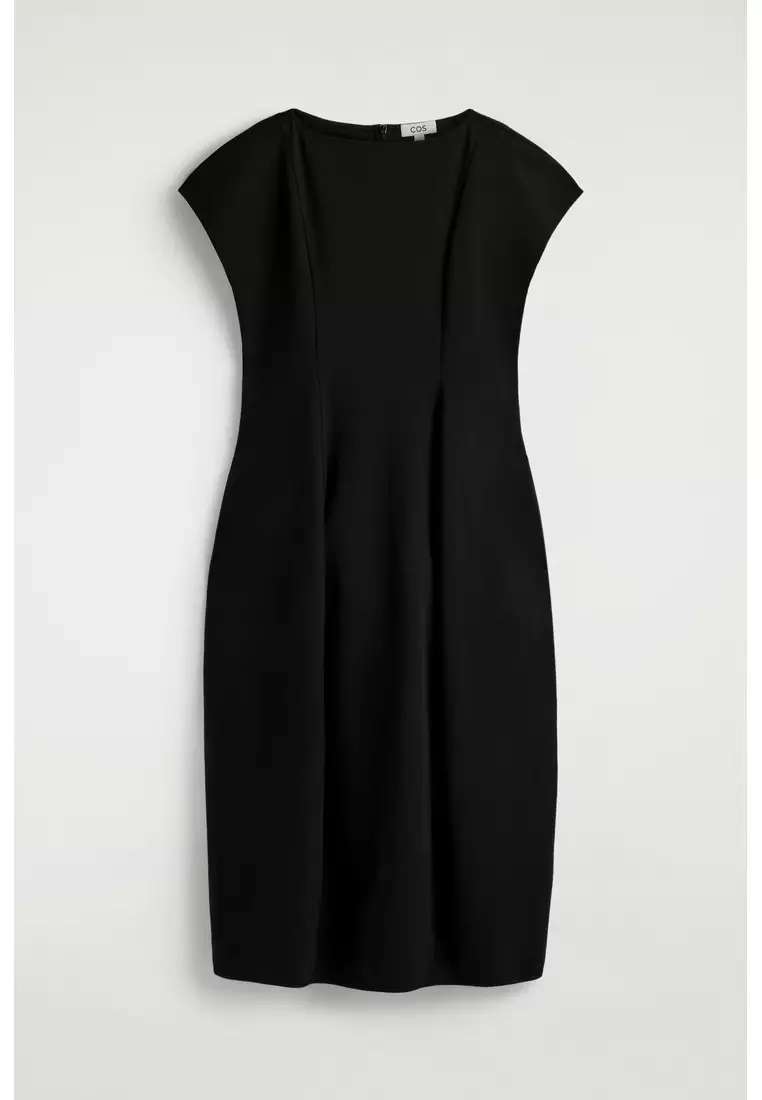 SCULPTURAL JERSEY MIDI DRESS