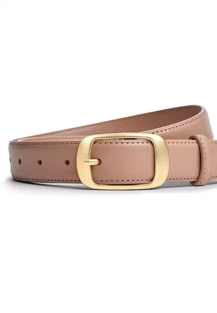 Metal Pin Gold Color Buckle Leather Belt JW CY-158
