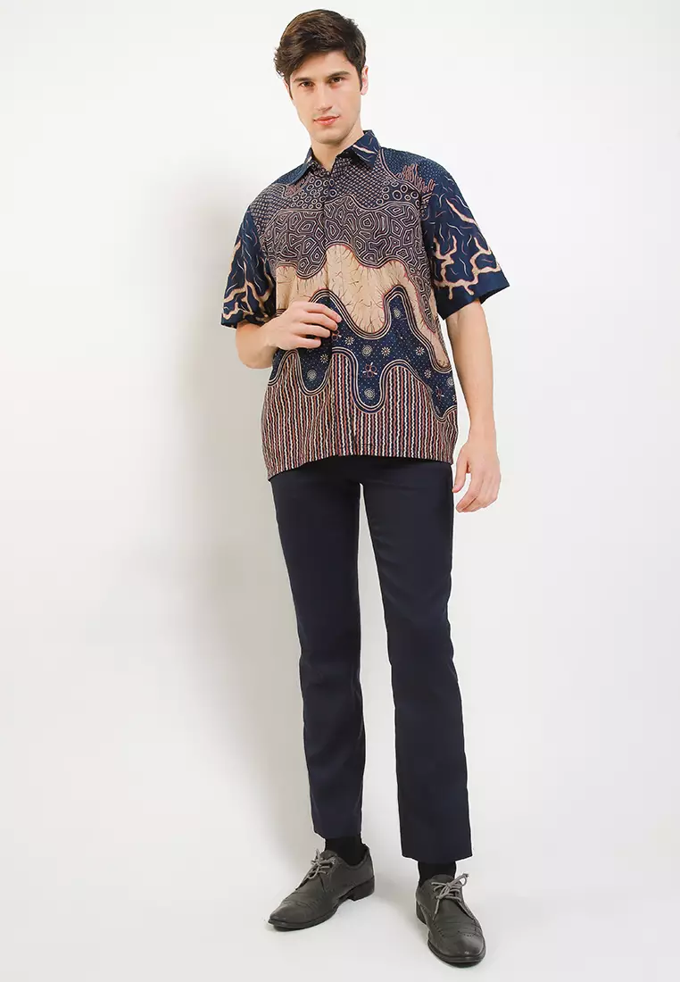 Achilles Kemeja Batik Premium Pria Casual Modern Lengan Pendek