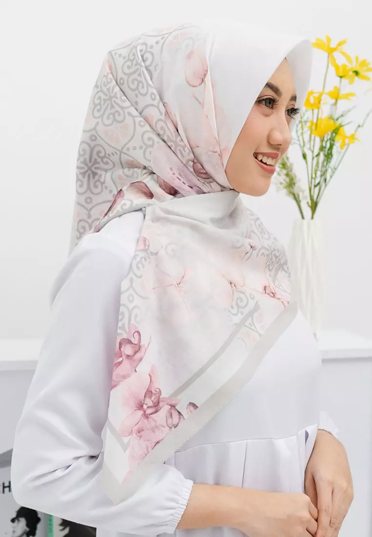Orchidz Signature Square Voile Scarf Hijab Premium Wanita Sugarcane