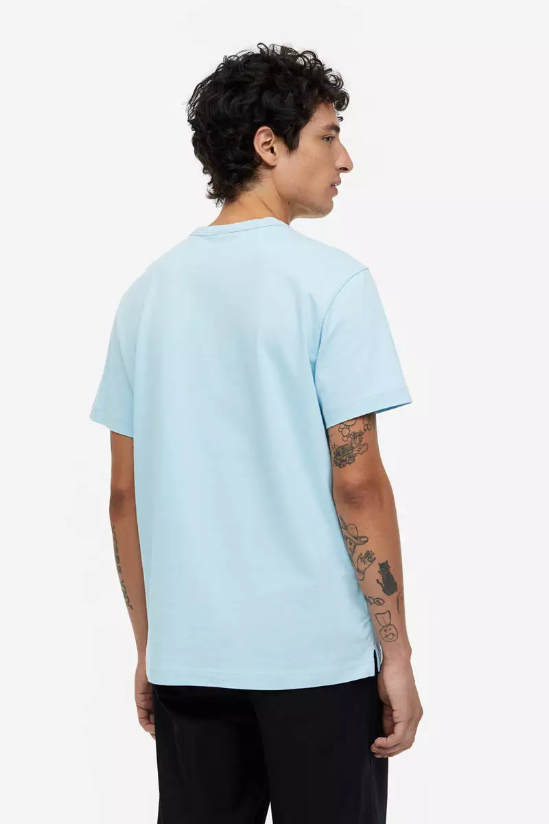 H&m blue 2024 t shirt