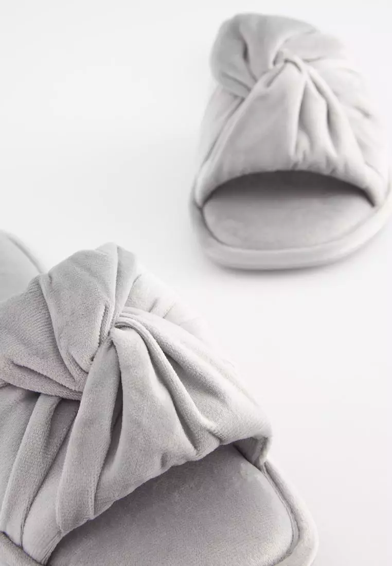 Velvet bow slider 2025 slippers