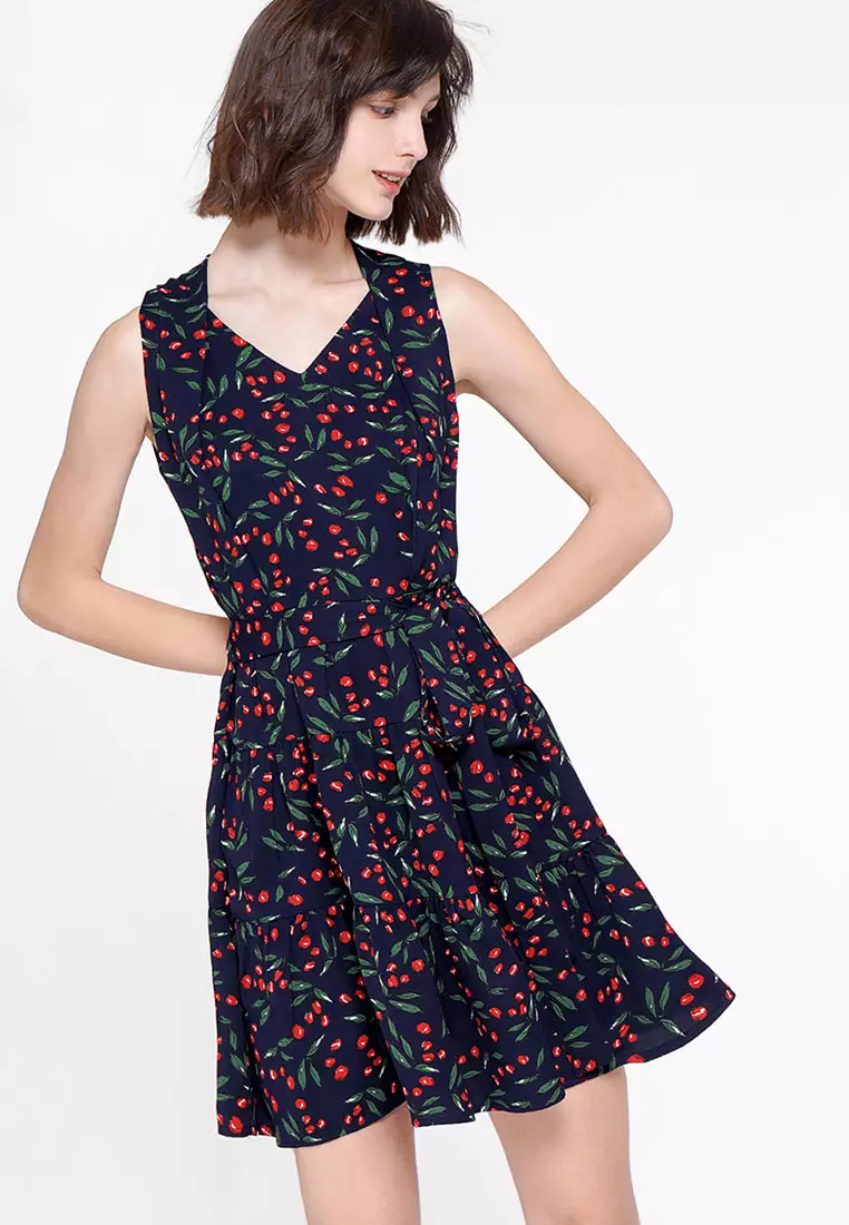 Sleeveless Printed A-Line Dress