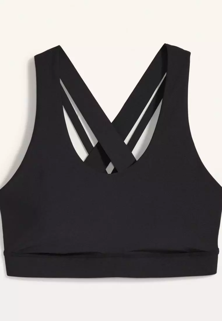 Danskin Women’s Black Crossover Sports Bra Removable Padding Size XL