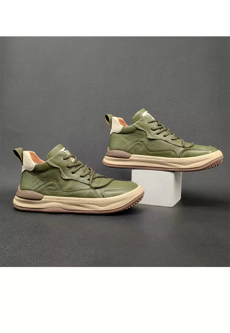 High Top Grain Leather Sneakers ALG9003