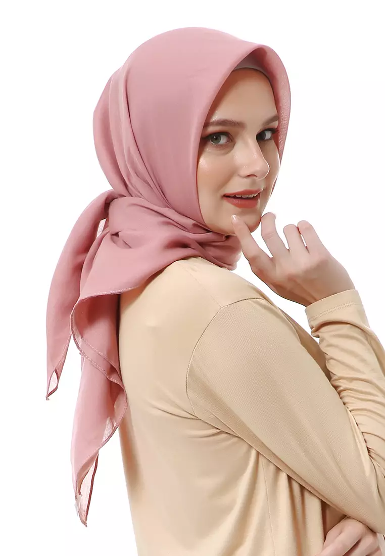 Vierra Jilbab Segiempat Paris Polos Premium Best Style - Rose