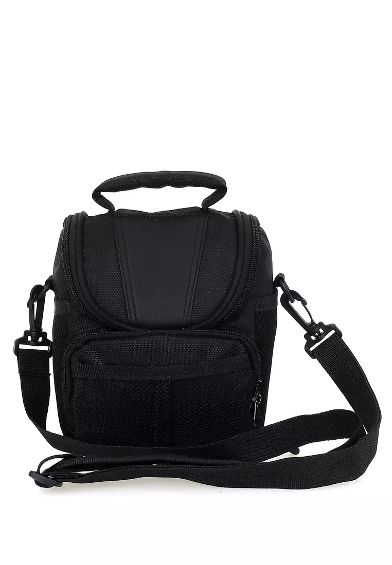 Eunh Tas Selempang Kamera DSLR for Canon Nikon Many Slot Material Nylon ORIGINAL - Black