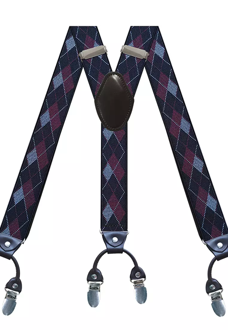 Men's Adjustable Elastic 6 Clips Suspenders