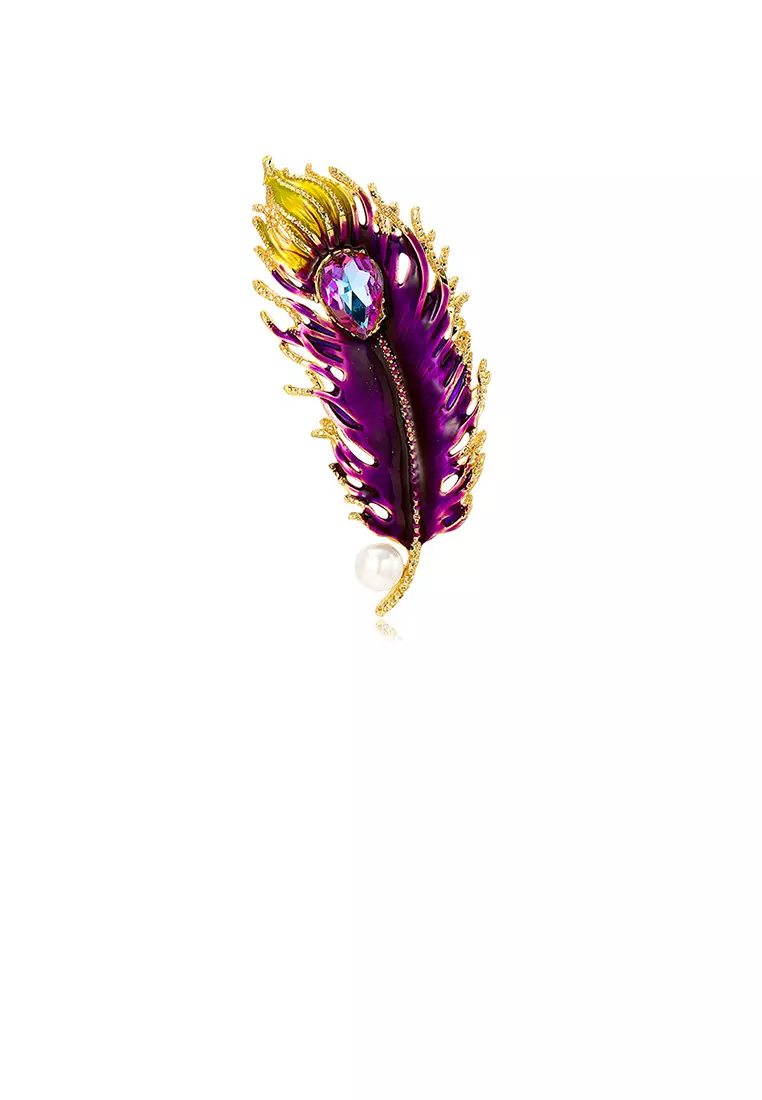 White feather brooch sale