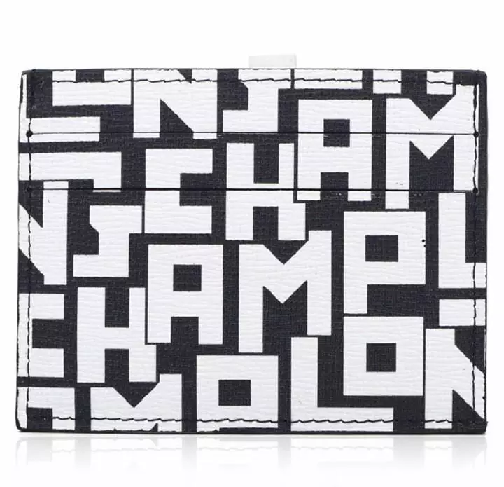 Longchamp Card Case Lgp White Black
