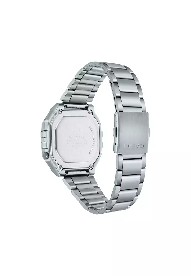 W-218HD-3AV Men Digital Watch Stainless Steel Band