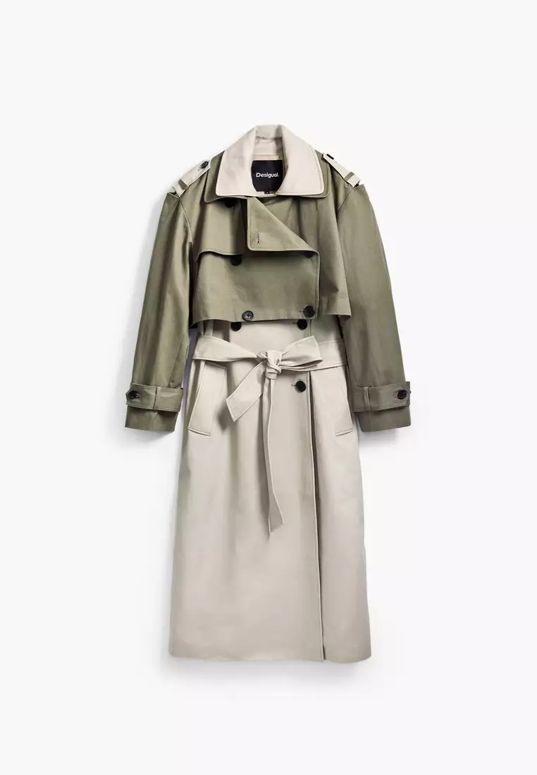 Two-tone trench coat