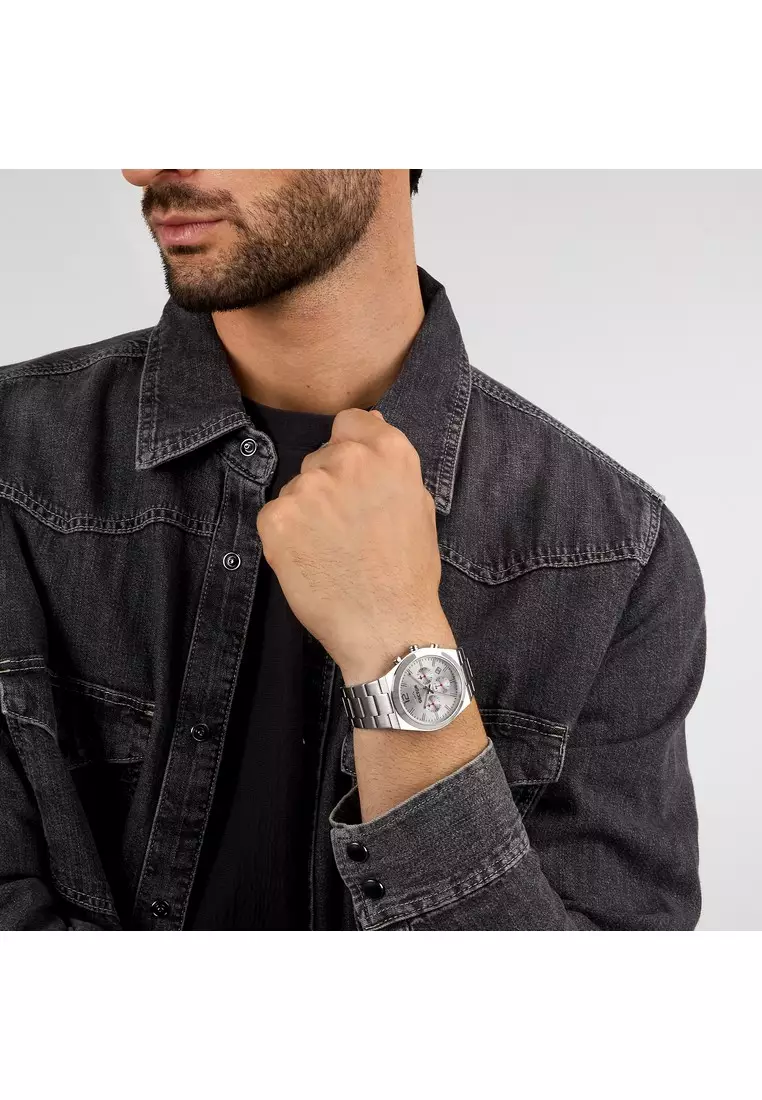 【2 Years Warranty】Sector C300 Silver 42mm Men's Quartz Watch with Steel Strap R3273301004