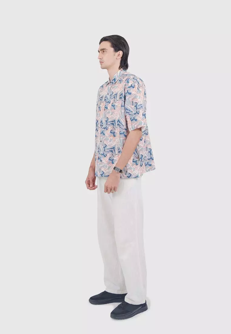 Maharaja Modern Fit Anyam Tatap in Tomato Blue