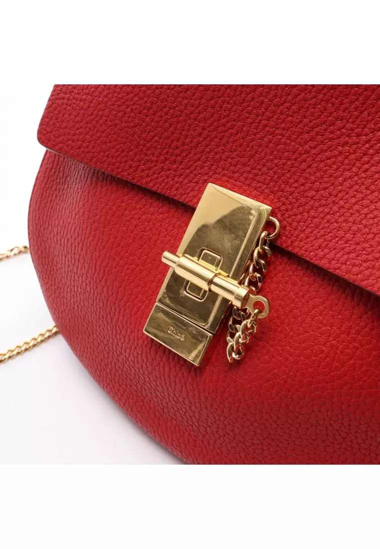 Chloé Pre-Loved Chloé Drew Drew chain shoulder bag leather Red