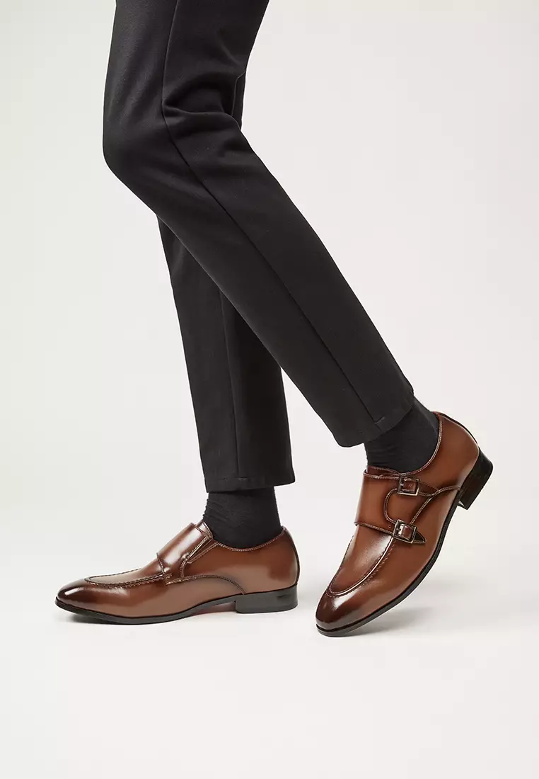 Leather Monk Strap Shoes KB24315-3