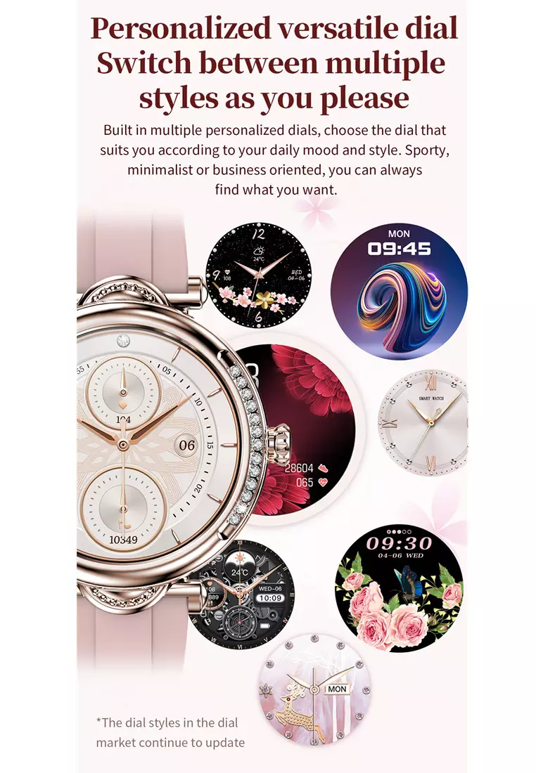 SmartWatch Wanita CF32 Luxury Berlian Layar Terang 1.27'' HD Bluetooth Call Jam Pintar Hitam dengan gelang gratis