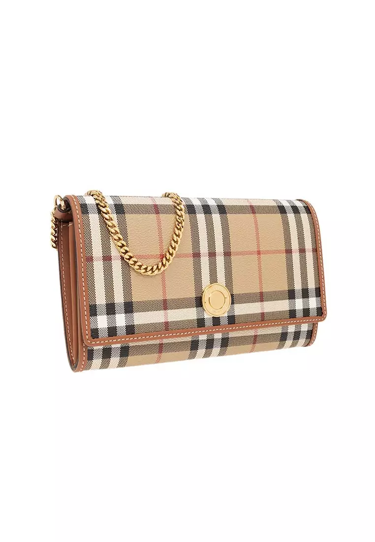 Burberry Classic Check Wallet Coated Canvas Beige
