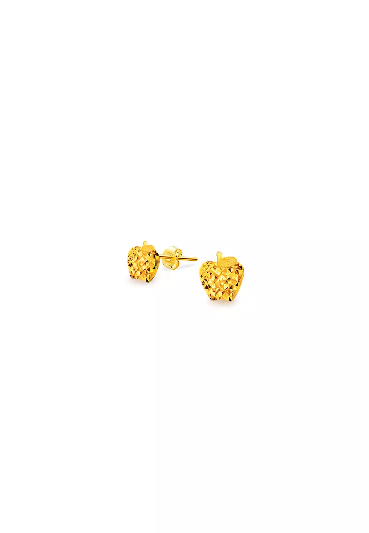 916/22K Gold Apple Earrings S123