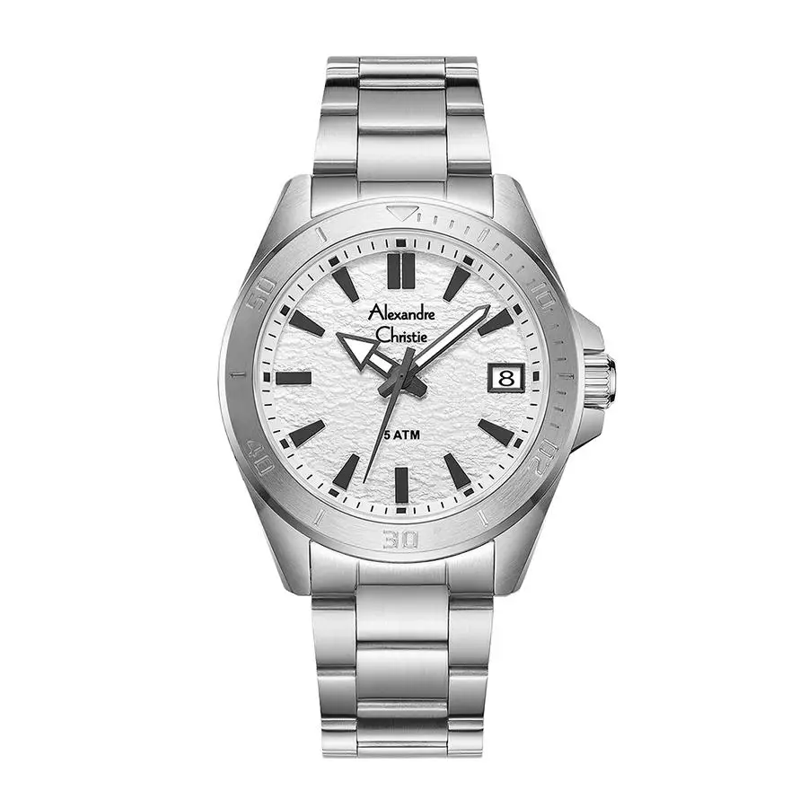 Alexandre Christie Jam Tangan Pria - Silver White - Stainless Steel - 6682 MDBSSSL