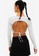 Monki white Long Sleeve Crop Top With Cut Out Back 2941DAA5081853GS_2