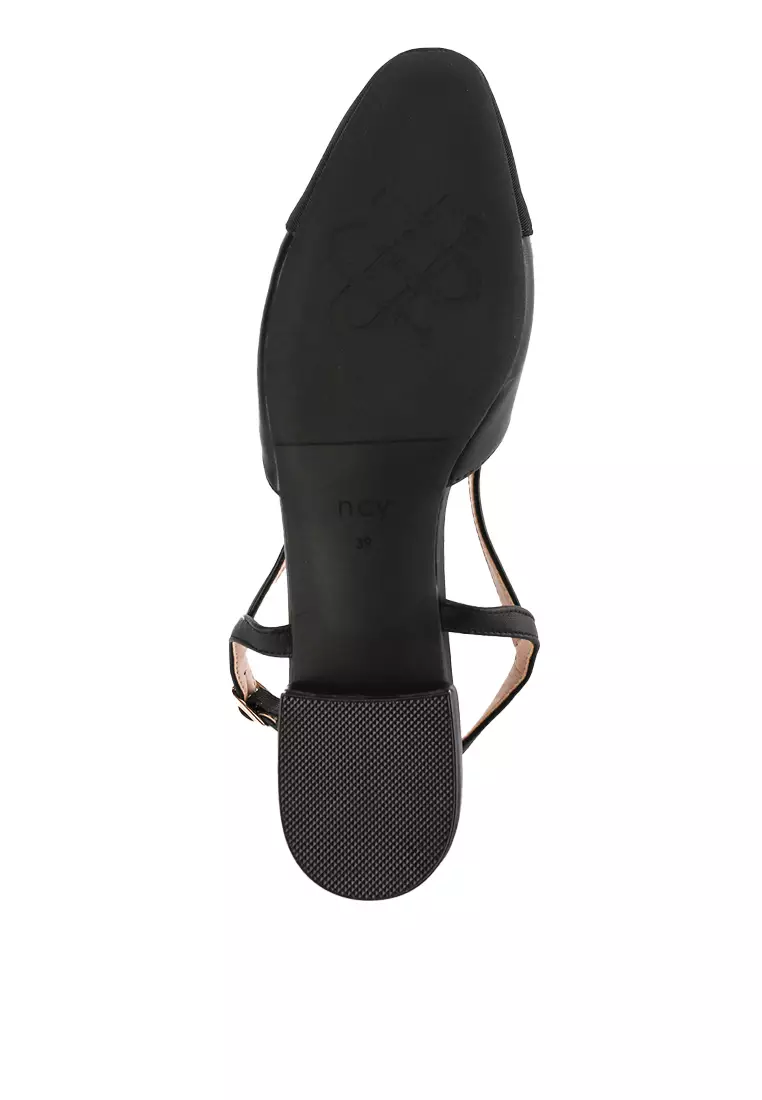 AMBER J2384-1 SLINGBACK SHOES BLACK