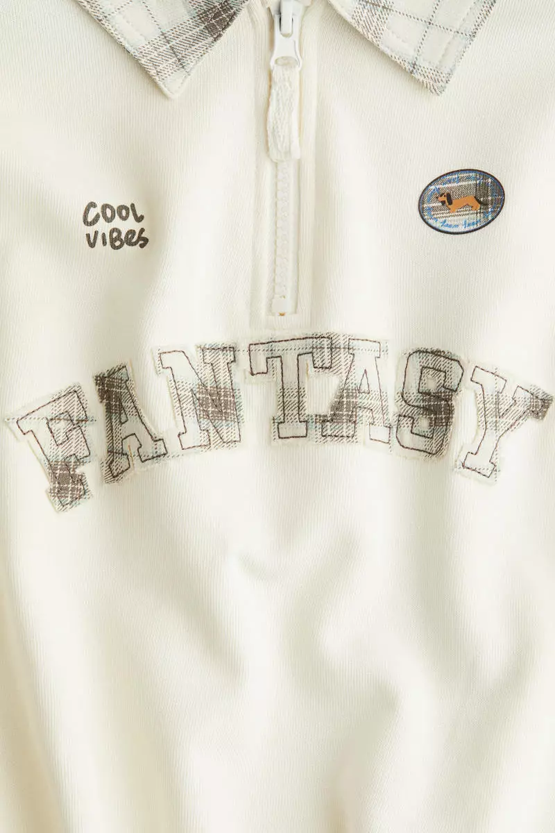 Motif-detail zip-top sweatshirt