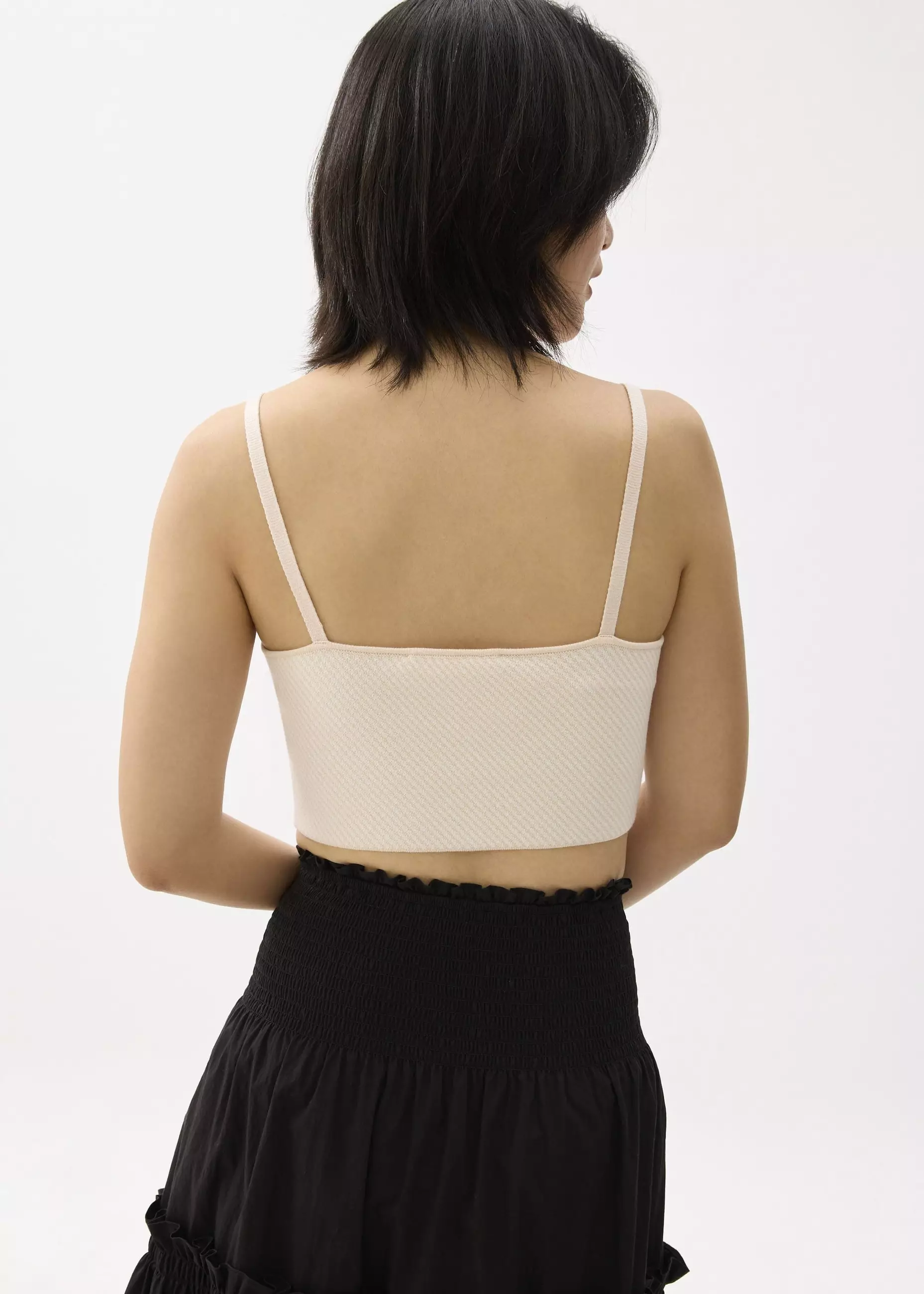 Atasan Wanita - Striped Knit Crop Camisole Top